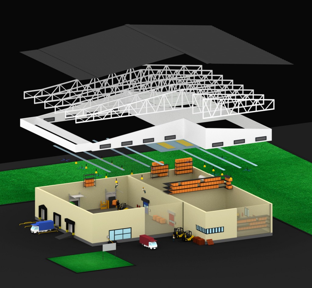 Low-Poly Isometric Warehouse Scene preview image 1